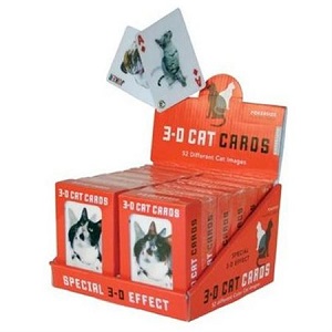 3-D Cats Playing Cards