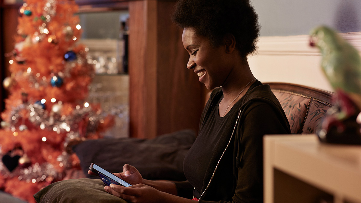 Woman looking at her phone