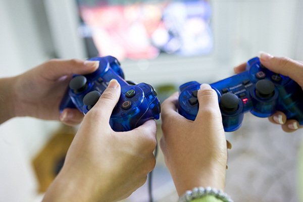 Playing video game