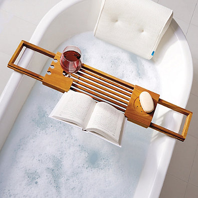 Teak Bathtub Tray Caddy