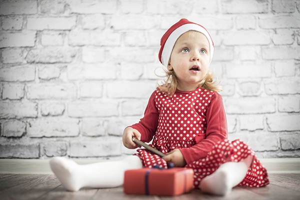Little girl Christmas Santa hat