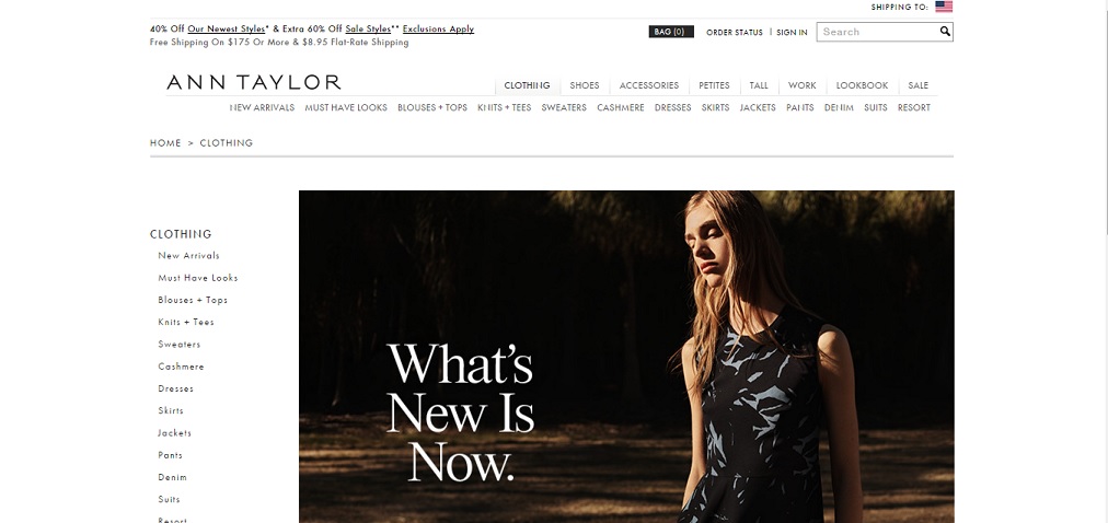 Ann Taylor Homepage