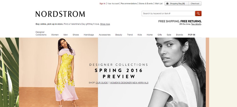 Nordstrom Homepage