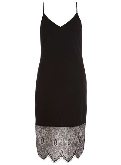 Alice And You Black Eyelash Lace Slip Dress