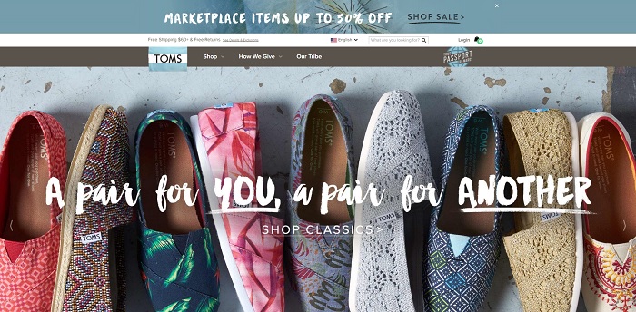 TOMS homepage