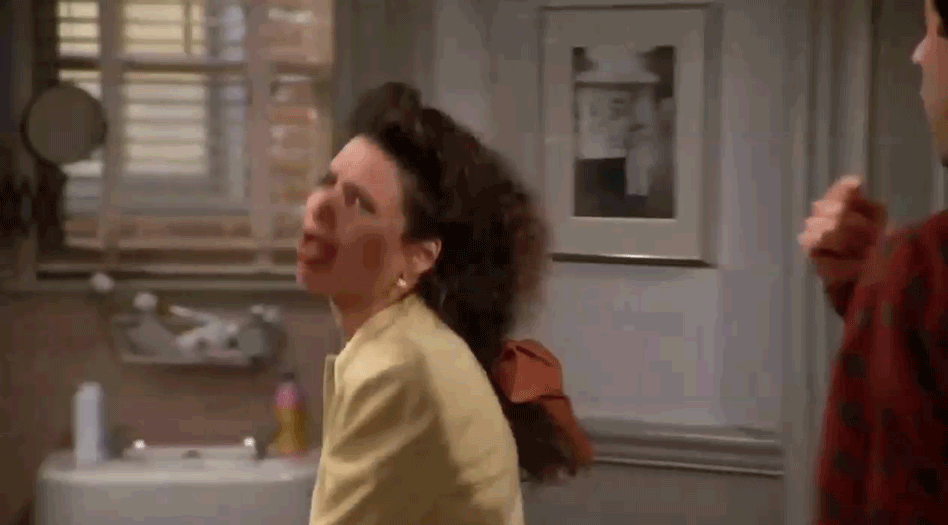 Elaine from Seinfeld blah blah blah GIF
