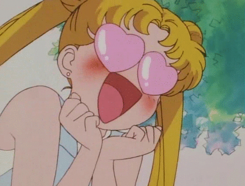 Sailor Moon love heart eyes GIF