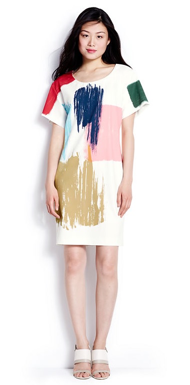 Brushstroke print t-shirt dress