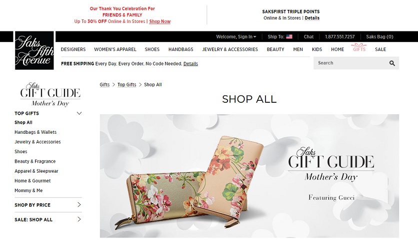 Saks Fifth Avenue Mother's Day gift guide