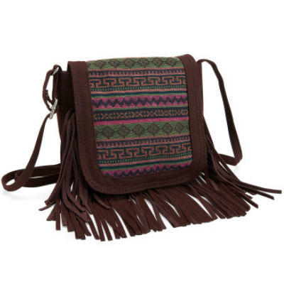 Tribal Fringed Crossbody Bag