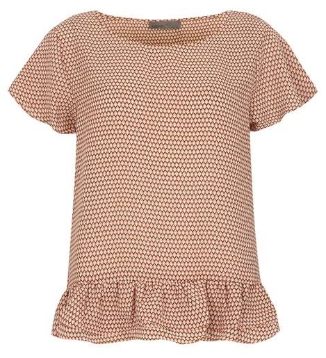 Pink peplum ruffle top