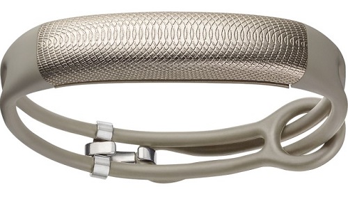 Silver Jawbone fitness tracker bracelet