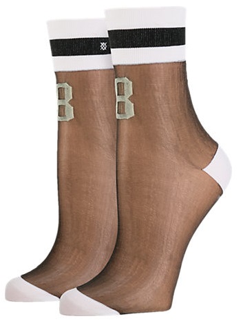 Mesh black and white anklet socks