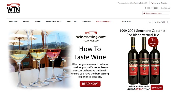 WineTasting.com homepage