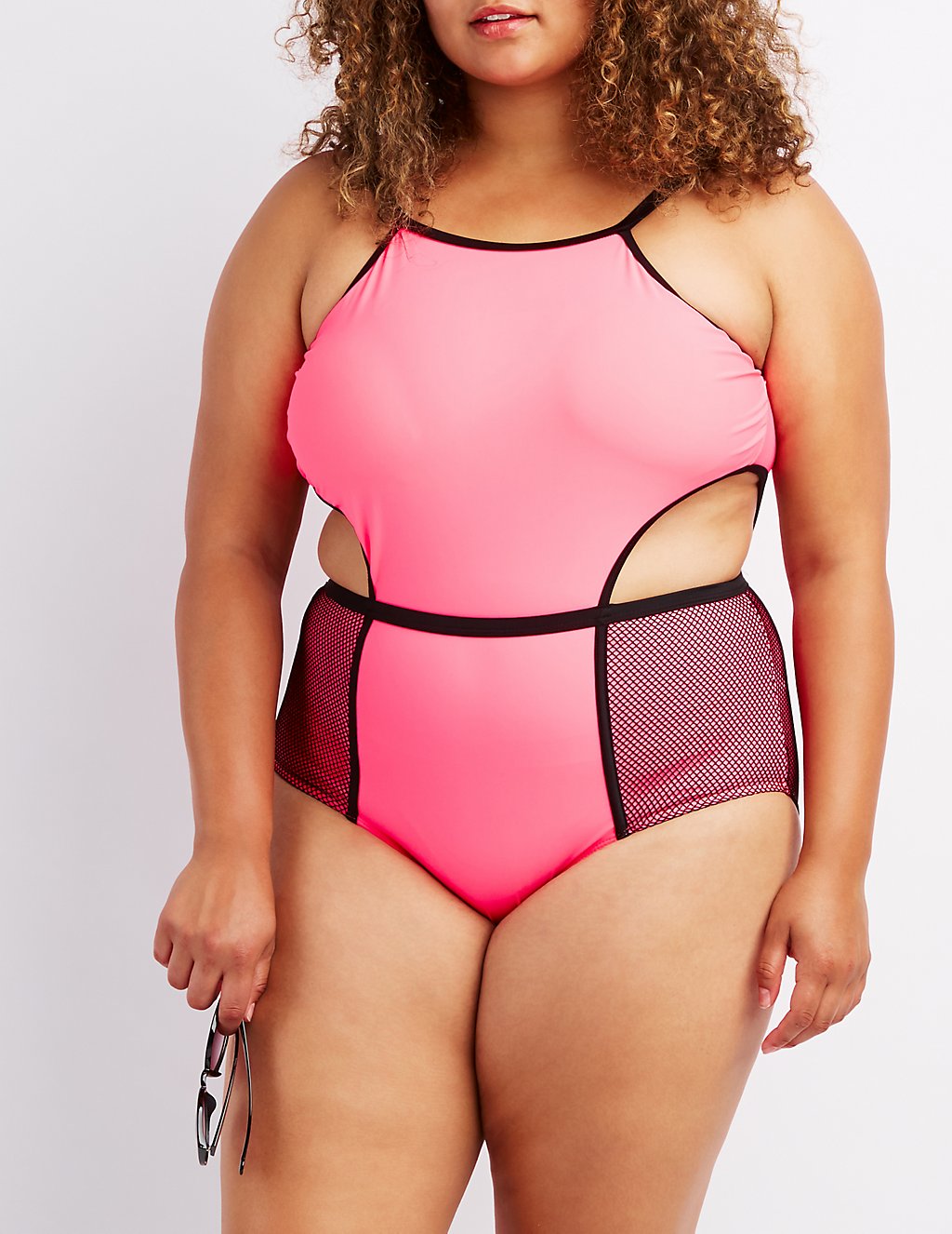 Mesh-Trim One-Piece Swimsuit