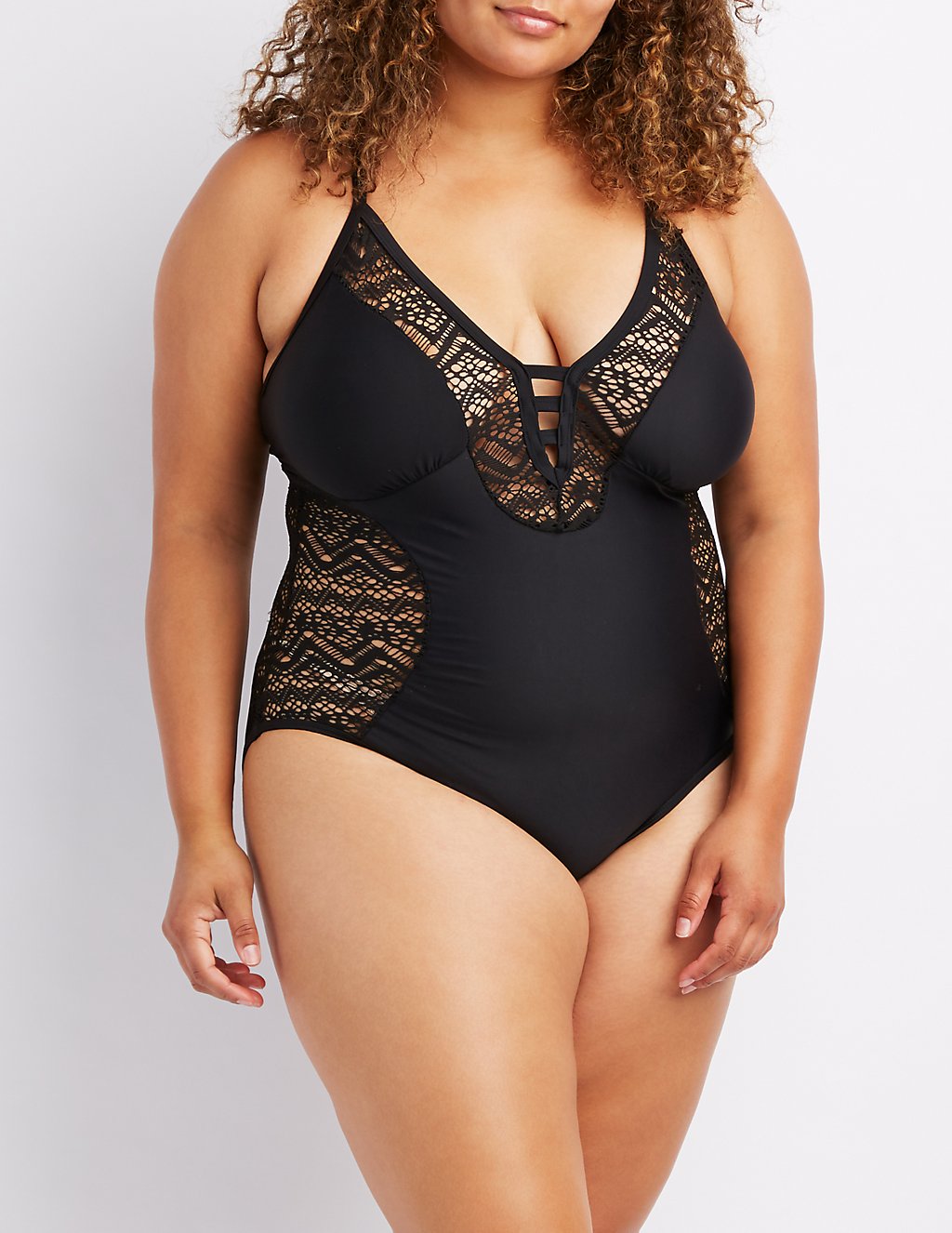Crochet-Trim One-Piece Swimsuit