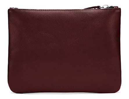 Oxblood flat pouch satchel