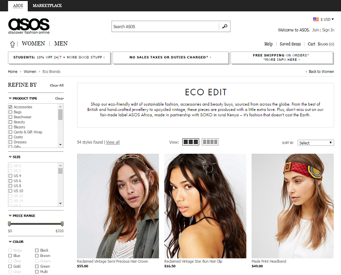Asos eco edit eco-friendly products