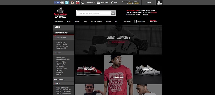 Footlocker.com homepage