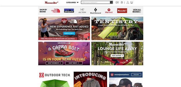 Moosejaw.com homepage