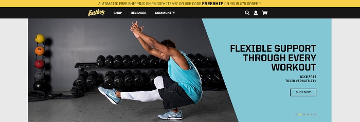 Eastbay.com homepage