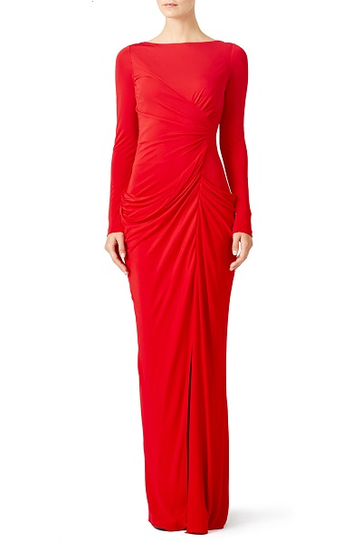 Badgley Mischka gown in red