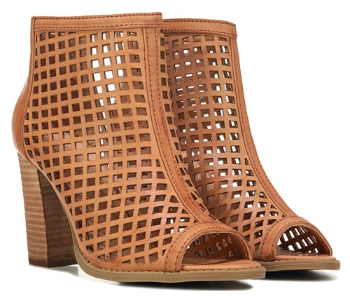 Ronda Tan Laser Cut Open Toe Bootie