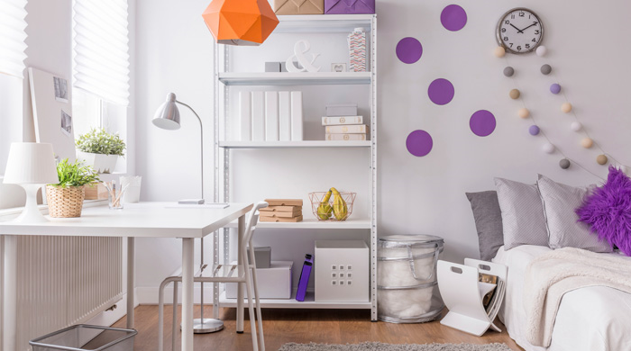 Modern decor college dorm room