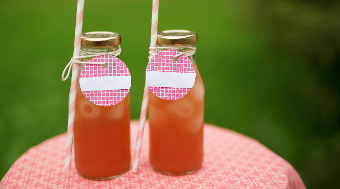 Drinks with straws on a table