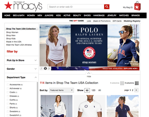 Shop Macy's Olympic gear with cash back at Ebates