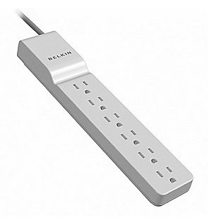 White surge protector power strip