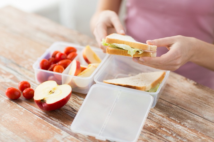 Woman packing her own lunch