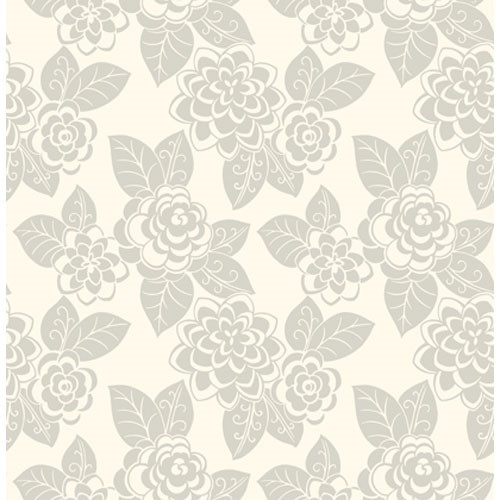 Flocked Floral Wallpaper
