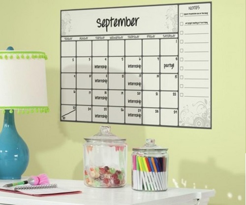 Scroll Dry Erase Calendar Wall Decal