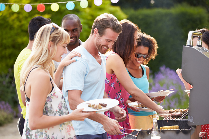 Group of friends having a barbecue