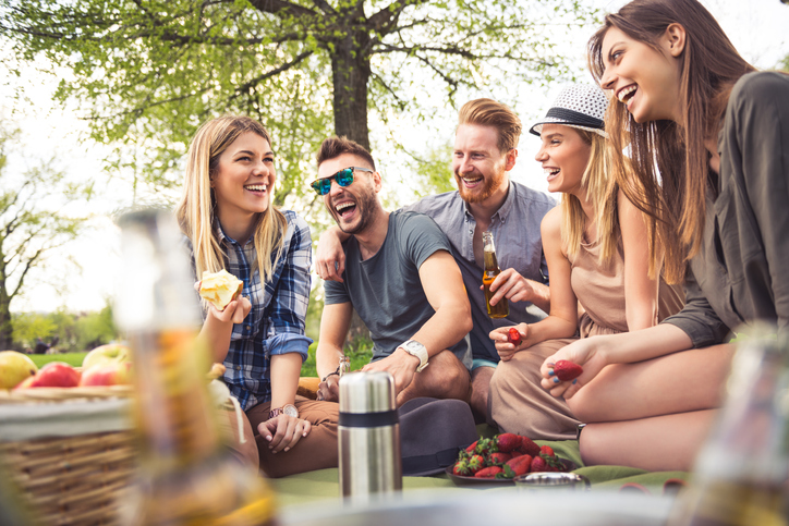 Friends having fun at a picnic