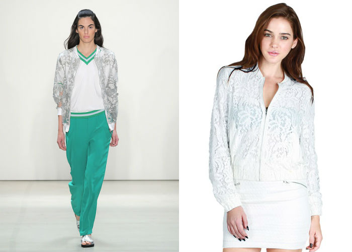 Nikibiki Women's Floral Lace Bomber Jacket