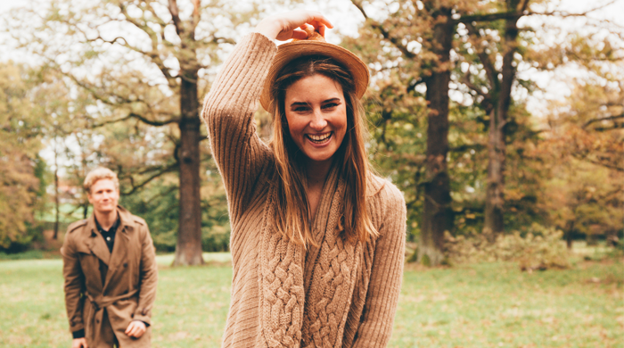 woman wearing a sweater for fall