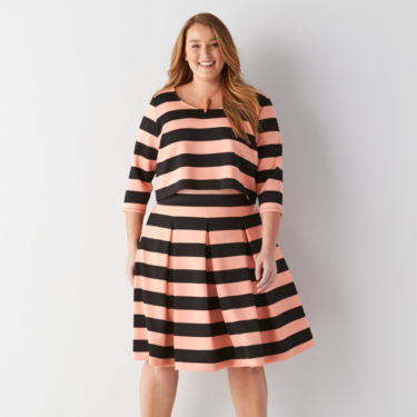 Striped crop top and skirt