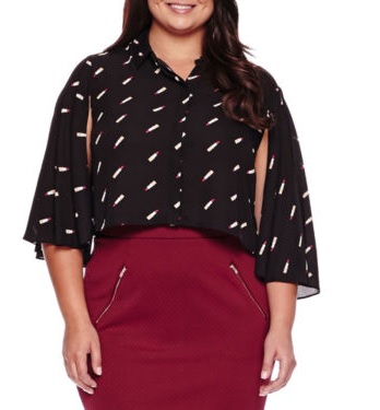 Cropped Long-Sleeve Button Down Shirt