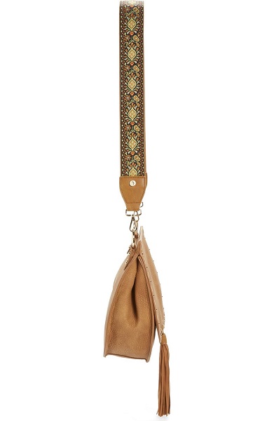 STEVE MADDEN Swiss Faux Leather Crossbody With Embroidered Strap