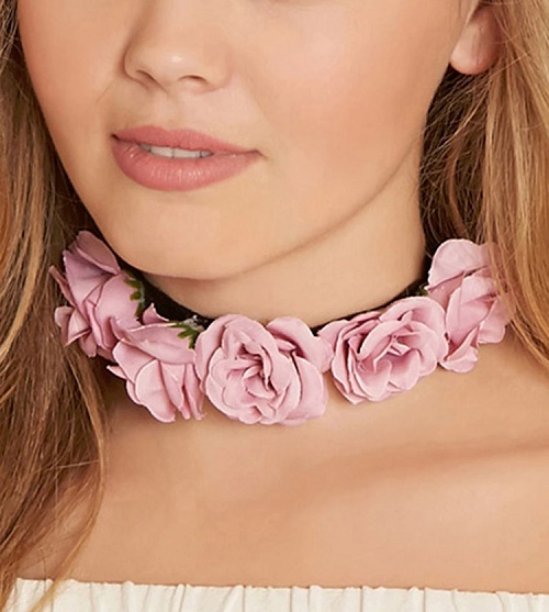 Faux Rose Choker