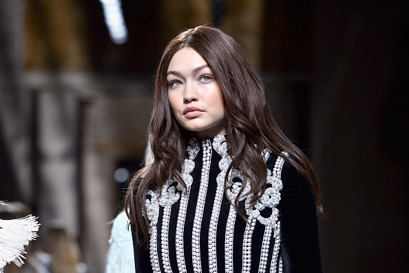 Gigi Hadid walks the runway during the Balmain show as part of the Paris Fashion Week Womenswear Fall/Winter 2016/2017 on March 3, 2016 in Paris, France