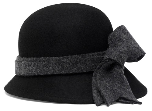 Heathered Bow Black Cloche