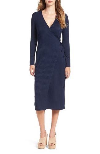 Rib Knit Wrap Dress
