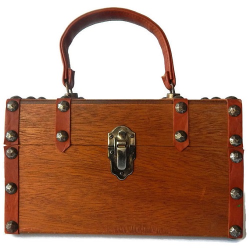 wooden box vintage purse