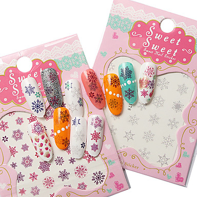 3 Piece Lot Nail Snow Series Watermark Stickers