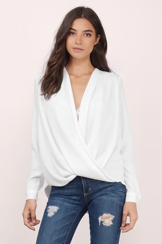 white surplice blouse