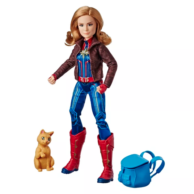Marvel Captain Super Hero Doll & Goose the Cat