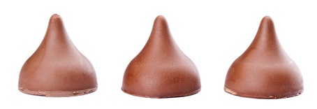 Three chocolate kisses